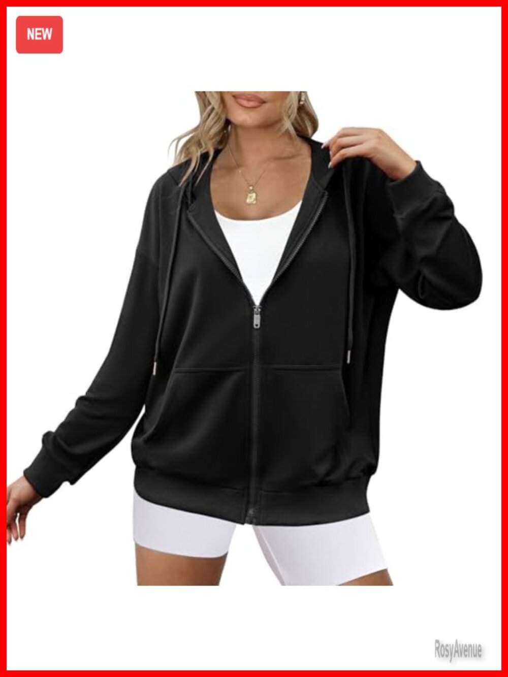Zeagoo Womens Lightweight Full Zip Up Oversized Hoodie Sweatshirt